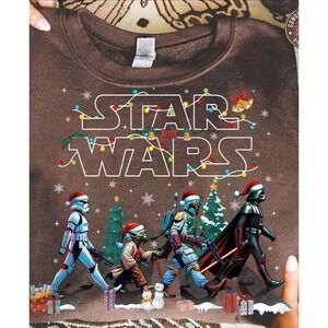 STAR WARS CHRISTMAS T Shirt Black Adult Unisex Small‎